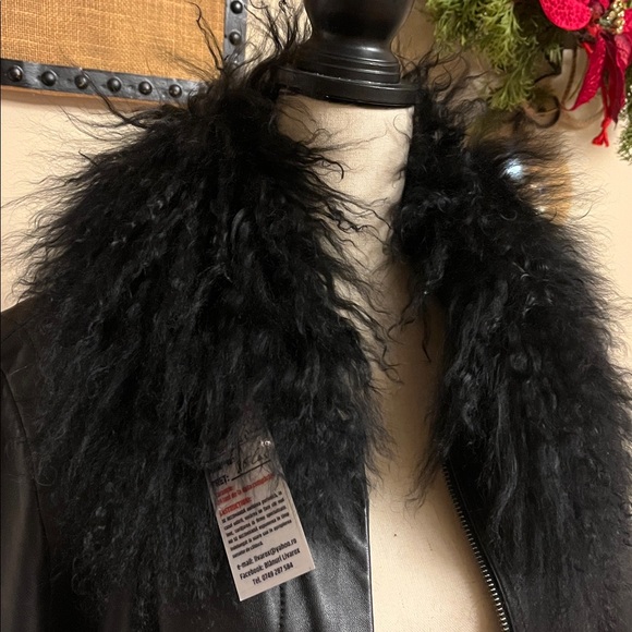 Black real sheep fur collar, new! Beautiful addition to the coat, sweater - Picture 13 of 14